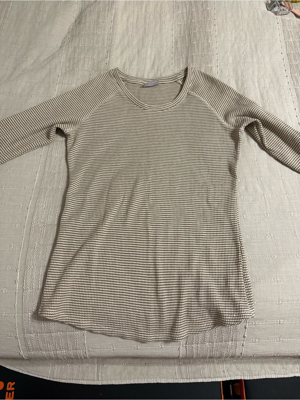 Columbia Beige and White Striped Knit Top